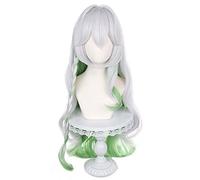 Servelove Parrucca per cosplay per personaggi del gioco, parrucca lunga bianca e verde, unisex, per Halloween, festa di Natale