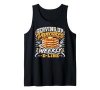 Servendo Pancakes Settimanale Divertente Football Defensive Line Canotta