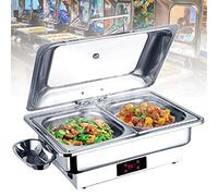 Server a buffet e vassoio riscaldante, piastre calde per mantenere il cibo caldo, scaldavivande elettrico 9L 13L con display touch, riscaldamento rapido 600W, regolazione 30℃-90℃, mantenere il cibo