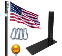 Service First Black Tailgate 20' Asta telescopica Adventure Series con supporto pneumatico - Anelli girevoli -