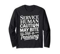 Service Human Caution May Bite Still in Training |- Maglia a Manica