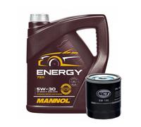 Service Kit SCT SM 196 Filtro Olio, MANNOL Energy 5W-30 Olio Motore, 4 Litri