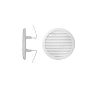 SERVICE SOLUTIONS - 2 Pezzi Griglia Aerazione Universale Con Molla In Plastica Antiurto Bianco, Griglia Ventilazione Rotonda Dotato di Zanzariera, Made in Italy, Varie Misure (2 PEZZI MM 120/160)