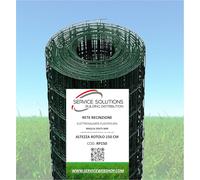 SERVICE SOLUTIONS - Rete Metallica Elettrosaldata Zincata e Plastificata per Recinzioni Giardino - Maglia 75x50 mm - Rotolo 25 m Altezza 150 CM - Robusta e Resistente agli Agenti Atmosferici
