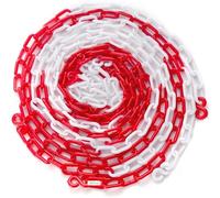 SERVICEWEBSHOP | Catena in Pvc da 25 metri per Set Paletti di Delimitazione, Barriere Eventi e Feste, Dissuasore Parcheggio, Rosso Bianco, Catena in Plastica
