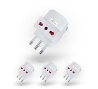 SERVICEWEBSHOP | Kit 4 Pezzi Presa Tripla: 1 Schuko e 2 Bivalenti o 3 Bivalenti, Soluzione Pratica per Presa Multipla e Adattamenti Elettrici in Casa e Ufficio (TRIPLA CON SCHUKO - 4 PEZZI)