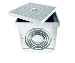 SERVICEWEBSHOP | Pozzetto Ispezione 40x40 cm in Plastica PP HD Resistente con Coperchio Incluso | Pozzetto per Fognature, Scarichi, Giardini, Irrigazione e Reti Idriche Esterne