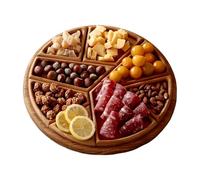 Serving Food Tray - Wood large Rettangolare Platter 8 Removable Compartments Modular Design | Salumi Board Snack Organizer Serving Platter Set | For Kitchen Dining Table Living Room