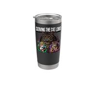 Serving The Cat Lord Funny Feline Royal Master Design Bicchiere termico in acciaio inox doppia parete