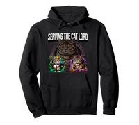 Serving The Cat Lord Funny Feline Royal Master Design Felpa con Cappuccio