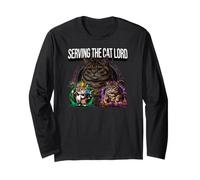 Serving The Cat Lord Funny Feline Royal Master Design Maglia a Manica