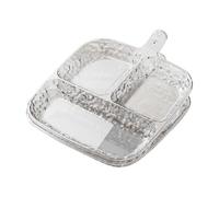 Serving Tray 2 Divided Dinner Plates Side Dish Trays Lightweight And Multifunctional Dinnerware Divided Appetizer And Kitchen Plates Clear
