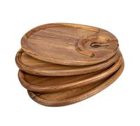 Serving Tray 4 Appetizer Plates And Cheese Board for Parties Practical Snack Tray with Cup Holders for Home Kitchen Weddings Parties Oval