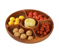 Serving Tray - 5-Compartment Festive Decorative Platter, Round Multi-Compartment Snack Tray for Charcuterie, Dessert, Candy, Appetizers, Fruit | for Kitchen, Dining Room, Living Room, Picnic, Banquets