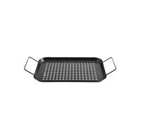 Serving Tray Grill Pan Grill Basket Perforated Food Tray with Holes Grilling Tray for Kitchen Home Outdoor Roasting Beach 34.9cmx18.5cmx1.5cm