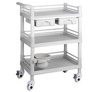 Serving Trolley Carrello Cucina Carrelli Mobili Da Cucina A 3 Livelli Carrello Per Salone Di Bellezza Per Servizi Utilità ABS Per Stoccaggio Con Rotelle Doppi Cassetti Dipensa o Bar(76*53*98cm)