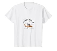 Servire Gli Altri: compassione ispiratrice per l'umanità Maglietta, Bambini, Bianco, 8 Anni