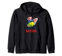 Servire la Nazione Arte patriottica del Tennis Felpa con Cappuccio