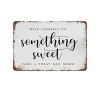 Serviti qualcosa di dolce, per favore prendi un sacchetto di dolcetti Home Retro Targa in latta Targhe in metallo vintage Decorazione da parete vintage Targa in latta Decorazioni divertenti per casa