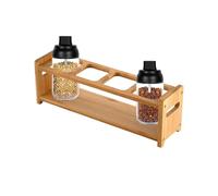 Servitore del contenitore olio in legno - Organizzatore del distributore di olio da banco a 4 slot, rack di stoccaggio delle spezie da 6 cm | Organizzatore del barattolo a prelievo a prelievo aceto