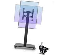 Servitore per pavimenti TV - Cuscinetto carrello televisivo mobile da 100 kg su ruote, il supporto TV a pavimento portatile è valido per schermo piatto LED da 32-65 pollici, schermo orizzontale e