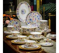 Servizi da tavola in porcellana bone china, Bone China Dinner Set - 68 Piece High-End Luxury Tableware with Plates(B)