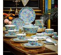 Servizi da tavola in porcellana bone china, Bone China Dinner Set - 68 Piece High-End Luxury Tableware with Plates(C)