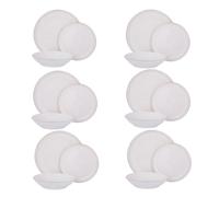 Servizio 18 pezzi tavola porcellana bordo oro Doreline bianco