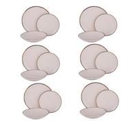 Servizio 18 piatti ceramica bordo pennellato Pyetra