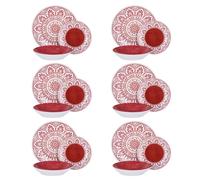 Servizio 18 piatti porcellana Ariel rosso rosso
