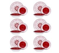 Servizio 18 piatti porcellana Mistral rosso