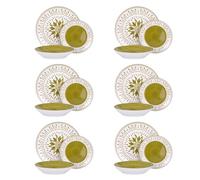 Servizio 18 piatti porcellana Mistral verde