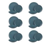 Servizio 18 piatti terracotta blu Style