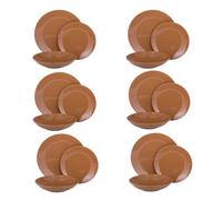 Servizio 18 piatti terracotta marrone Style