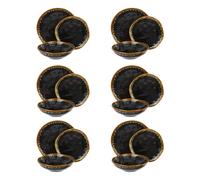 Servizio 18 piatti terracotta nero oro Olympus