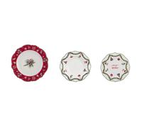 Servizio 18 pz tavola natalizi collezione "Amamelide" porcellana - Blanc Mariclò