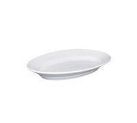 Servizio 3 Piatti Ovali Tivoli In Porcellana Bianca 31x20,6x H 4,5 cm