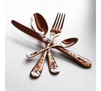 Servizio 30 pz moka Venere Bronzo in Acciaio Inossidabile, colore Bronzo, Lavorazione della supperficie con impiantazione di Titanio PVD Marrone