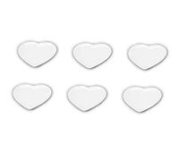 Servizio 6 Piatti Bianchi Portata Secondo Forma Cuore in Porcellana Accessori Cucina, Multiuso per Antipasti Primi Piatti Secondi Stoviglie Lavabili 23x25x2.7H cm