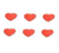 Servizio 6 Piatti Rossi Portata Secondo Forma Cuore in Porcellana Accessori Cucina, Multiuso per Antipasti Primi Piatti Secondi Stoviglie Lavabili 23x25x2.7H cm