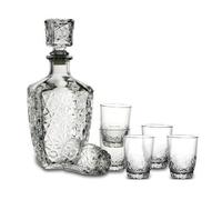 Servizio 7 Pz Liquore Bormioli Dedalo 6 Bicchieri Whisky + Bottiglia Bar Amaro