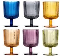 Servizio bicchieri a calice colorato per 6 Persone in vetro per Lavastoviglie modello lirica