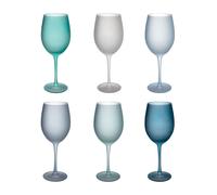SERVIZIO CALICI "HAPPY HOUR" IN VETRO SFUMATURE DI BLU, 6 PEZZI