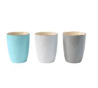 Servizio da 6 bicchieri in ceramica colorata bianco celeste grigio Novità Home