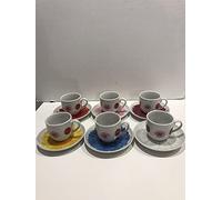 Servizio da 6 tazzine caffè con piattino in porcellana mod Margherita