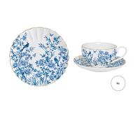 Servizio Da Caffè 12 Pezzi PARADISE GARDEN Bianco Blu Per 4 Persone Easy Life