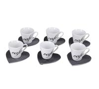 Servizio da Caffè di Design con 6 Tazzine Bianche in Ceramica da 6cl e piattini
