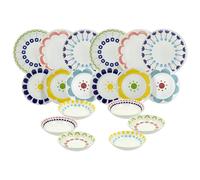 Tognana Madison Nymea Servizio Tavola 18 Pezzi in Porcellana per 6 Persone, Decorazioni Assortite, Piatti Piani Fondi e Dessert, Lavastoviglie e Microonde