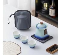 [Servizio da tè in stile corte cinese] Una pentola di tre tazze di ceramica - Design della merce della città proibita, scatola regalo portatile, sana e senza piombo (multicolore opzionale)