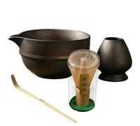 Servizio da tè Matcha Giapponese - Set Matcha Con Frusta Liscia, Ciotola Per Matcha Con Versore, Cucchiaio E Supporto Per Frusta | Kit Di Preparazione Matcha Per Adulti, Accessori Per Cerimonia D